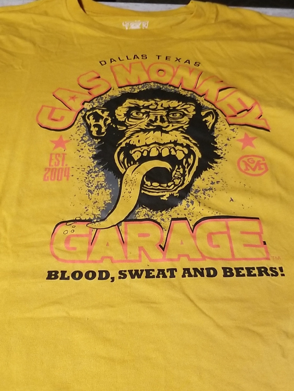 Gas Monkey Garage Yellow Graphic Tee Mens Xl